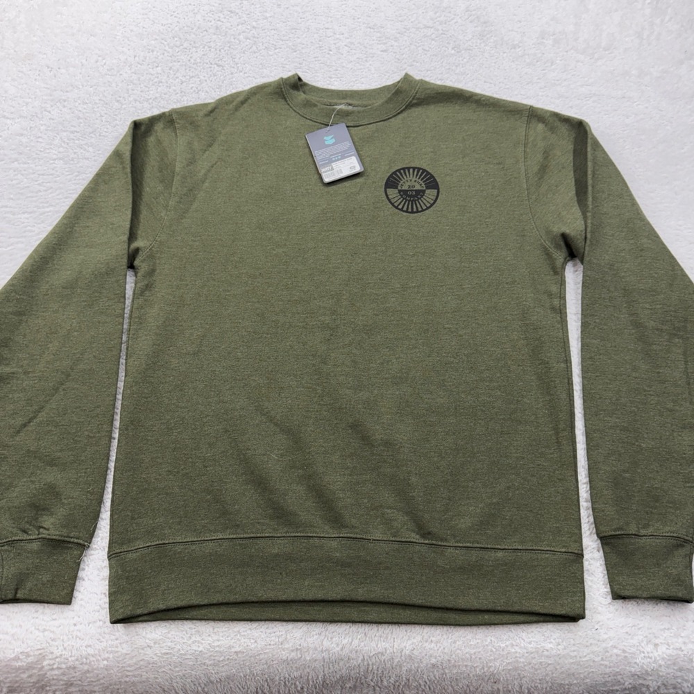 NWT New Jetty Mens Indo Pullover Crew Sweatshirt Olive Green Size M